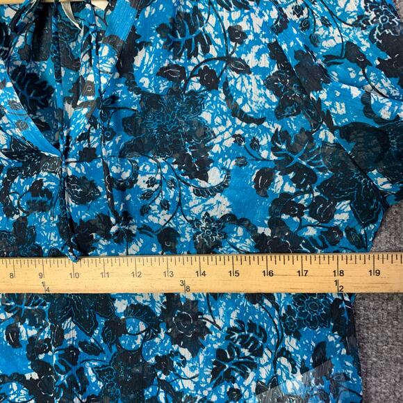 Anthropologie Sheer Printed Peasant Blouse Size XS‎ Floral - Picture 4 of 9